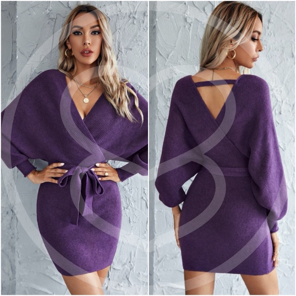 Knit fall autumn sweater dress - Picture 2 of 6